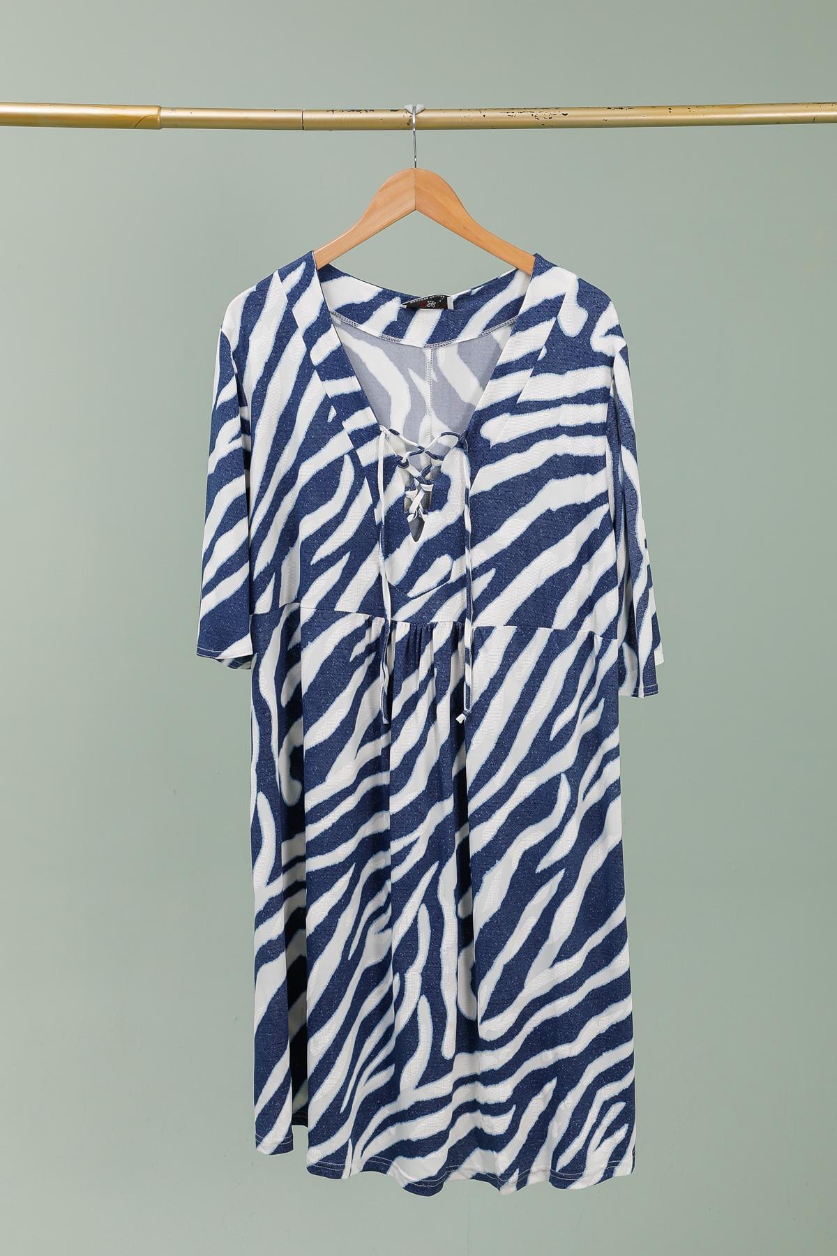 Robe Imprimé Col V Noeud Fluide