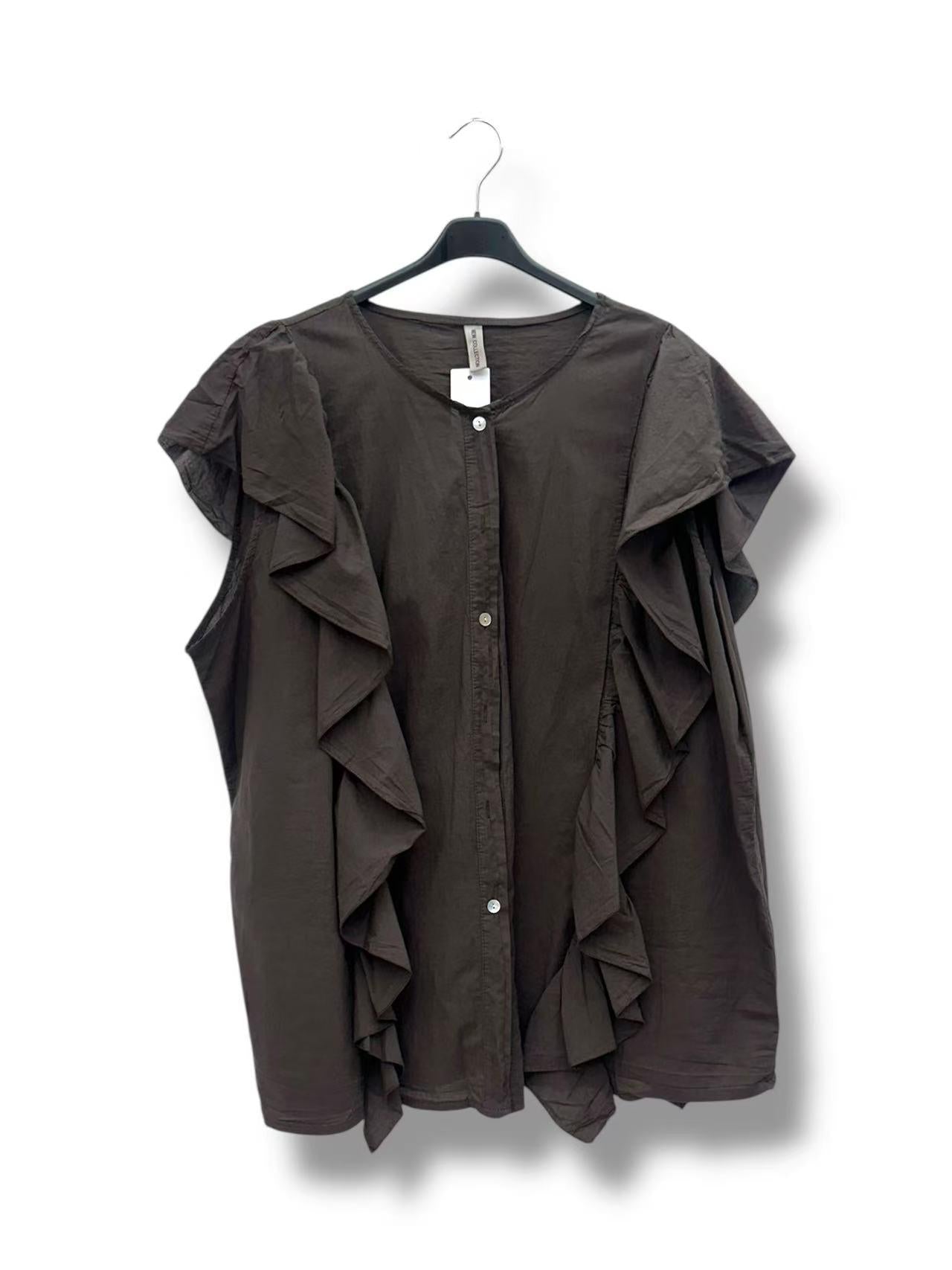 Chemise Col Rond Manches Courtes