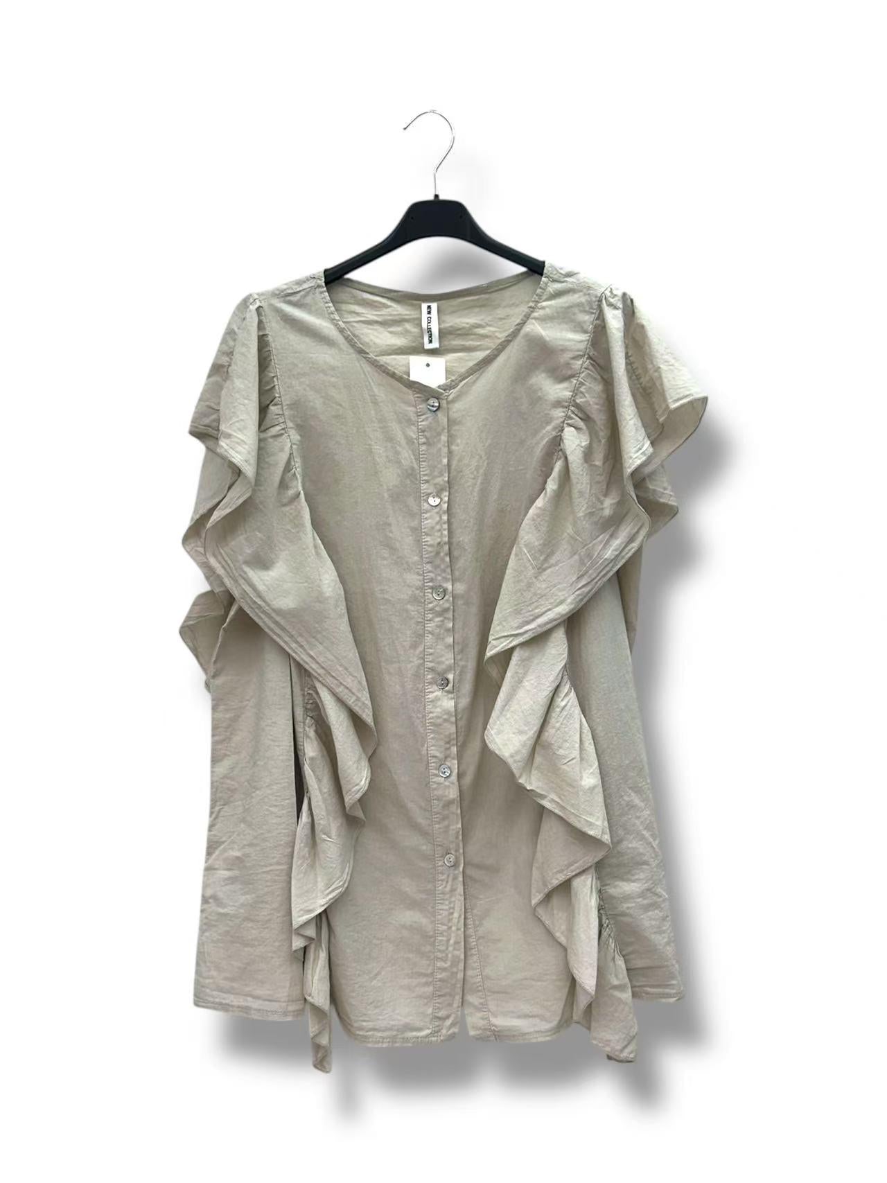 Chemise Col Rond Manches Courtes