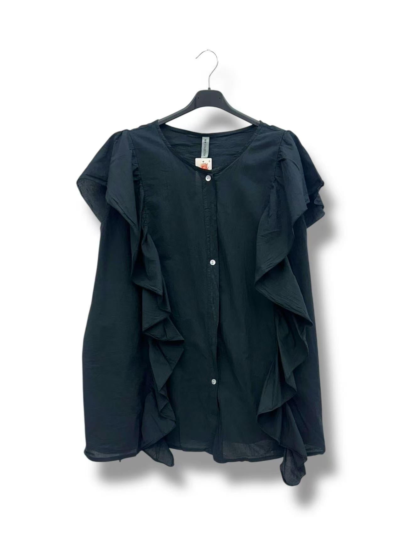Chemise Col Rond Manches Courtes