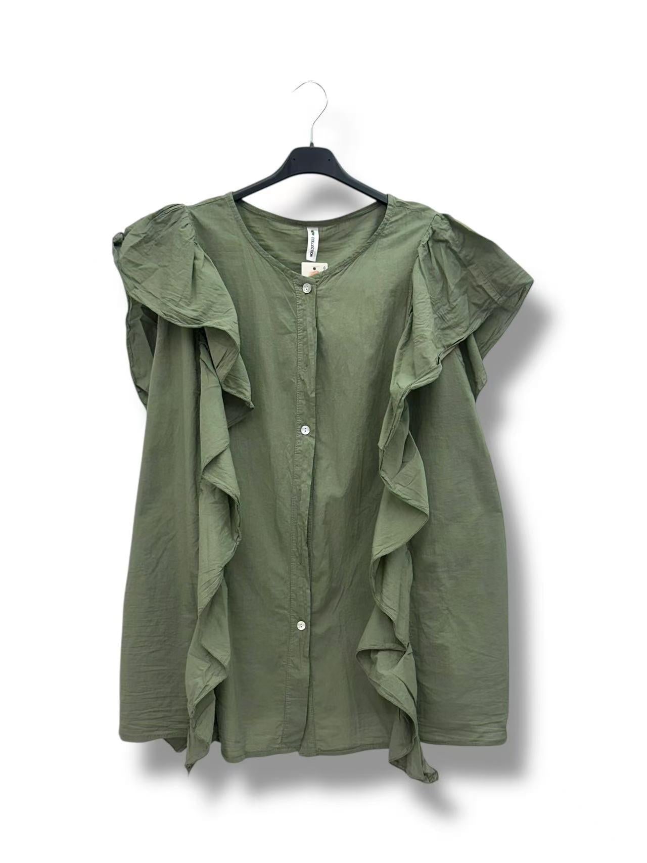 Chemise Col Rond Manches Courtes