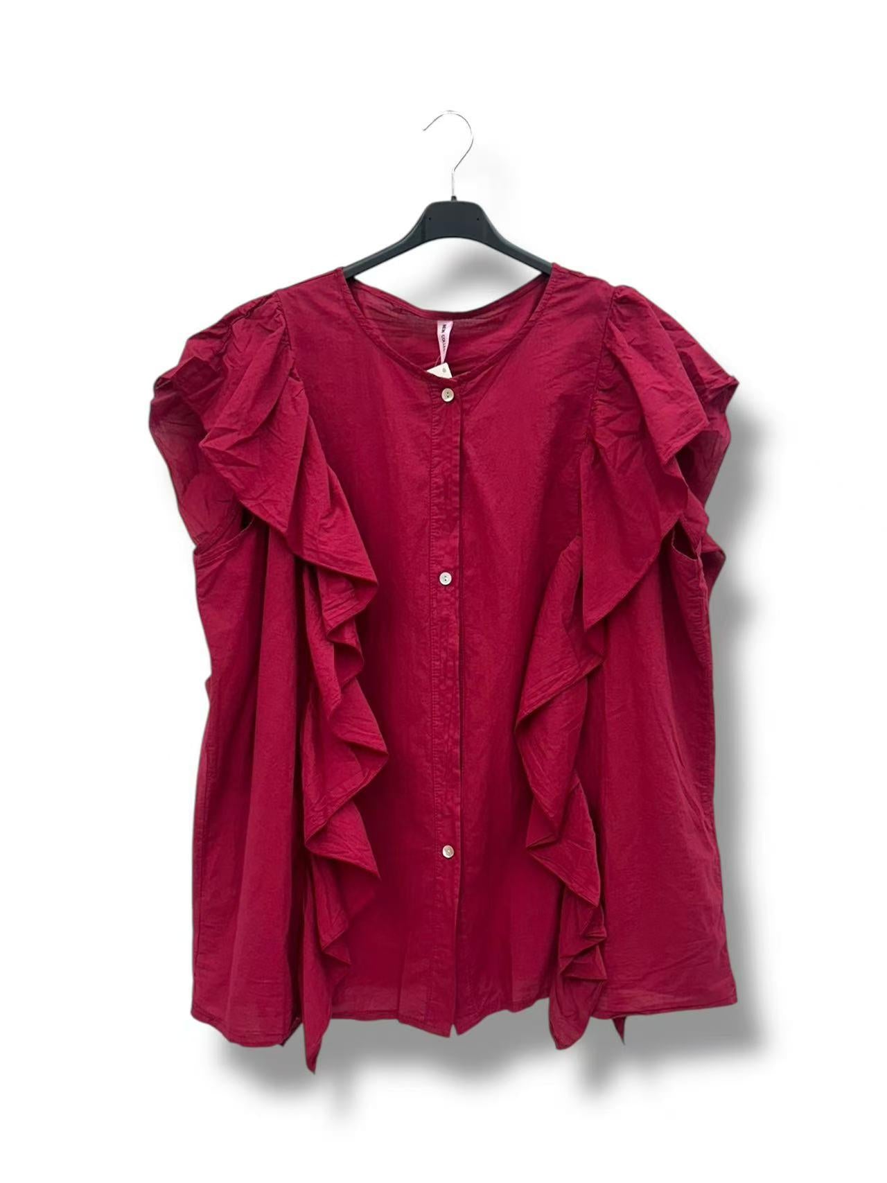 Chemise Col Rond Manches Courtes