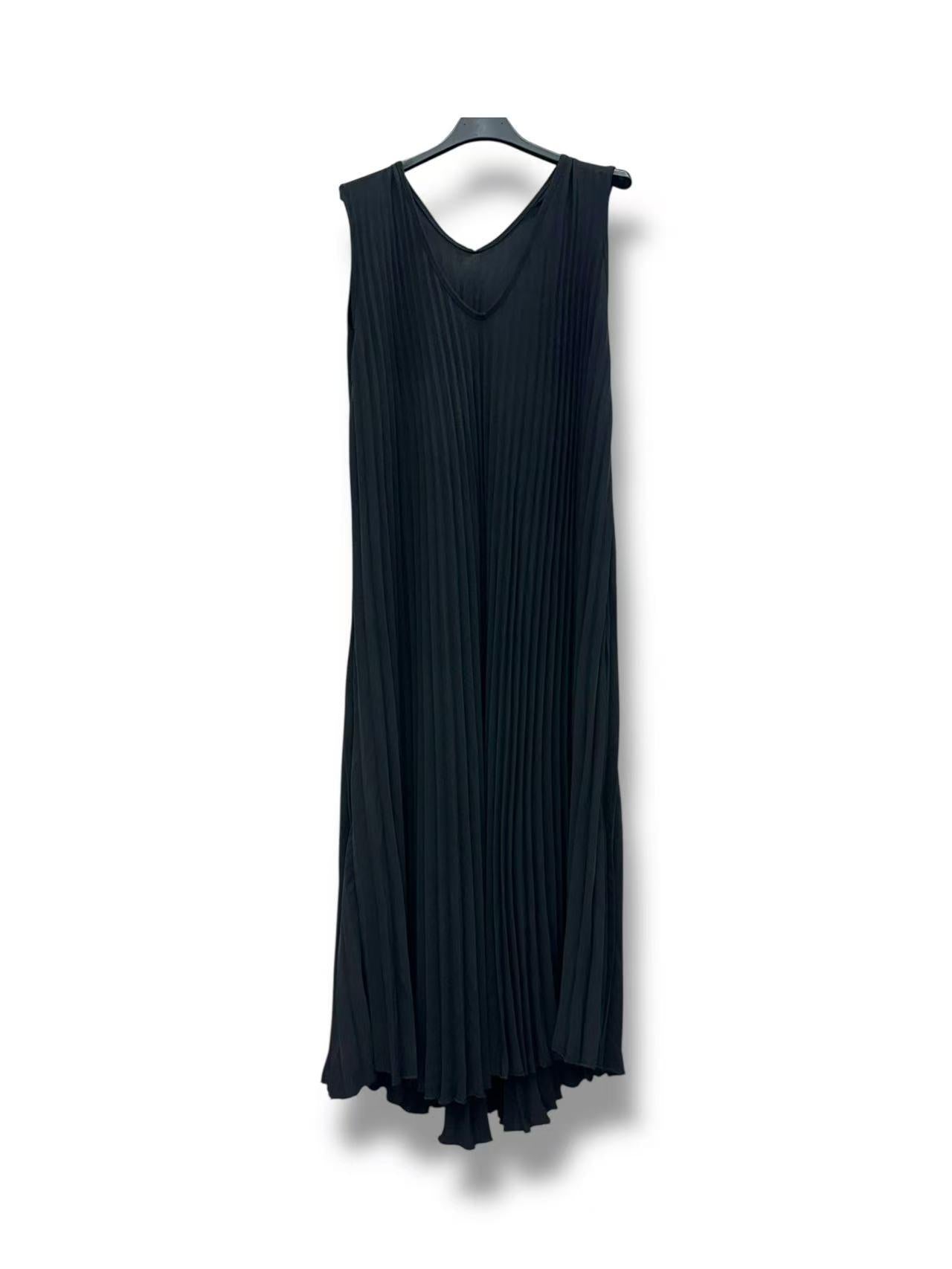 Robe Col V Plissés Uni