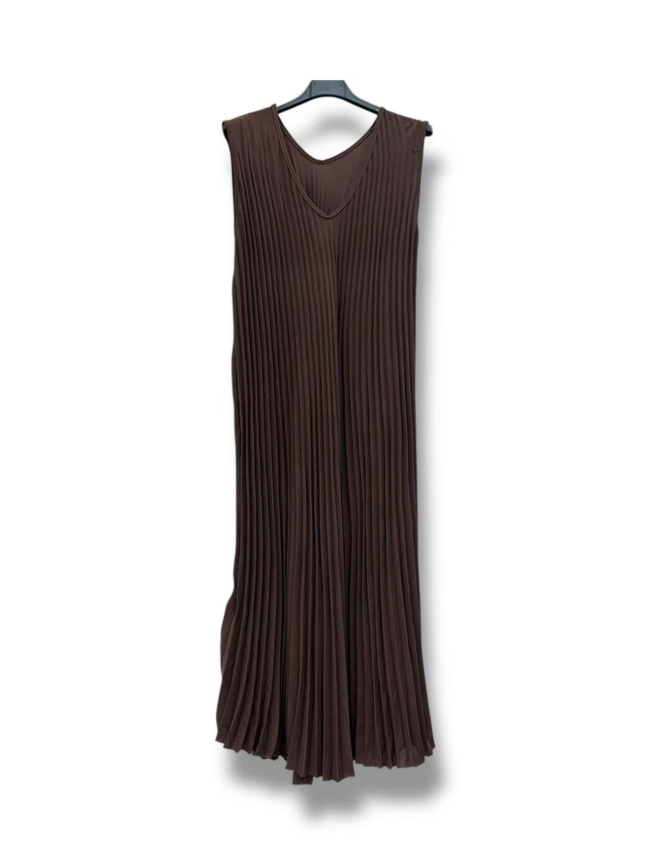 Robe Col V Plissés Uni