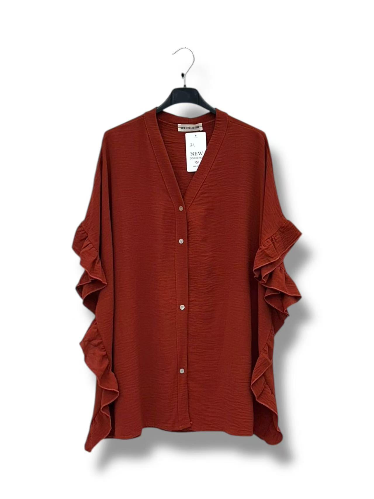 Chemise Col V Manches Courtes