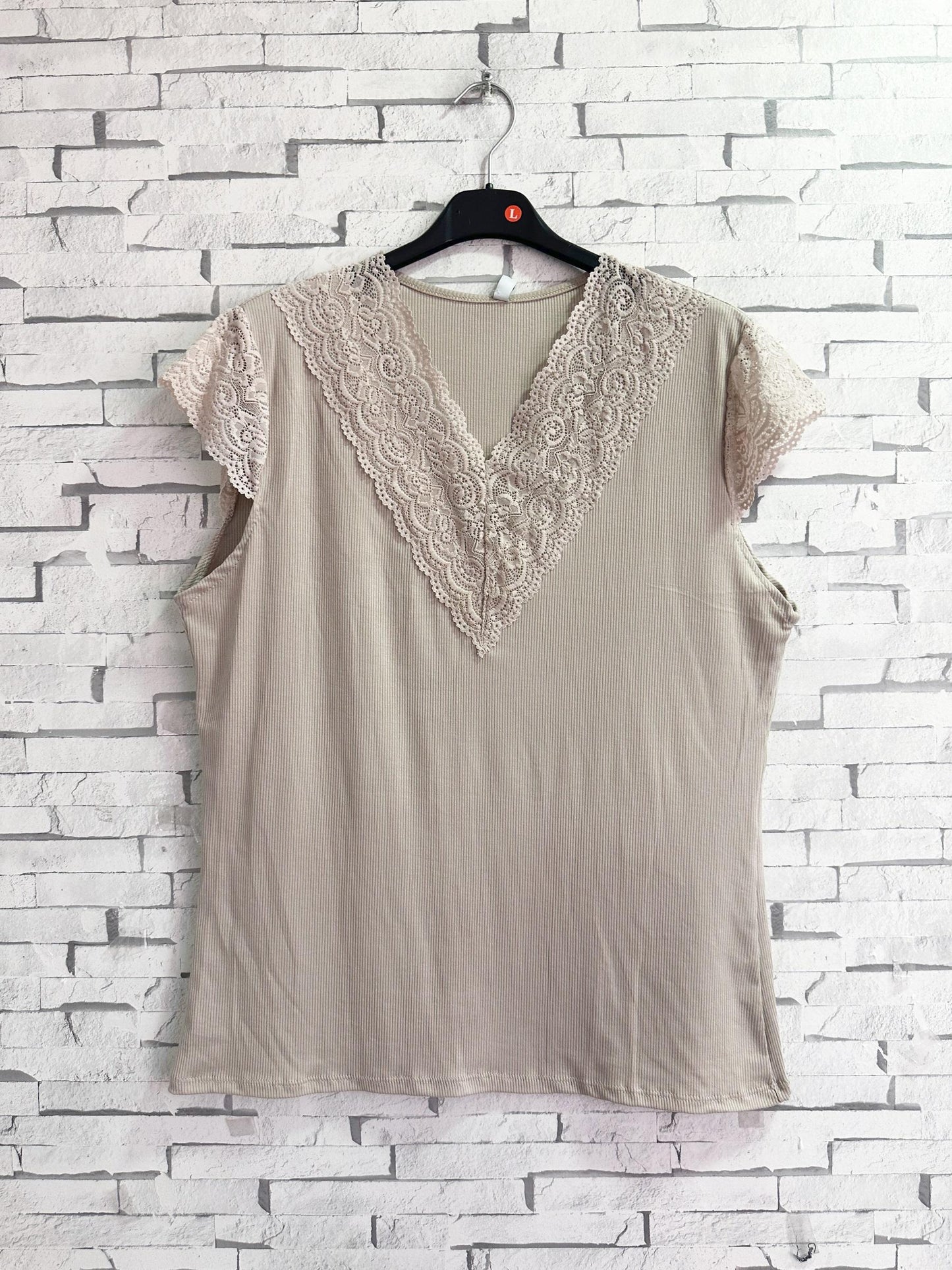 T-shirt Col V , Manches Courtes
