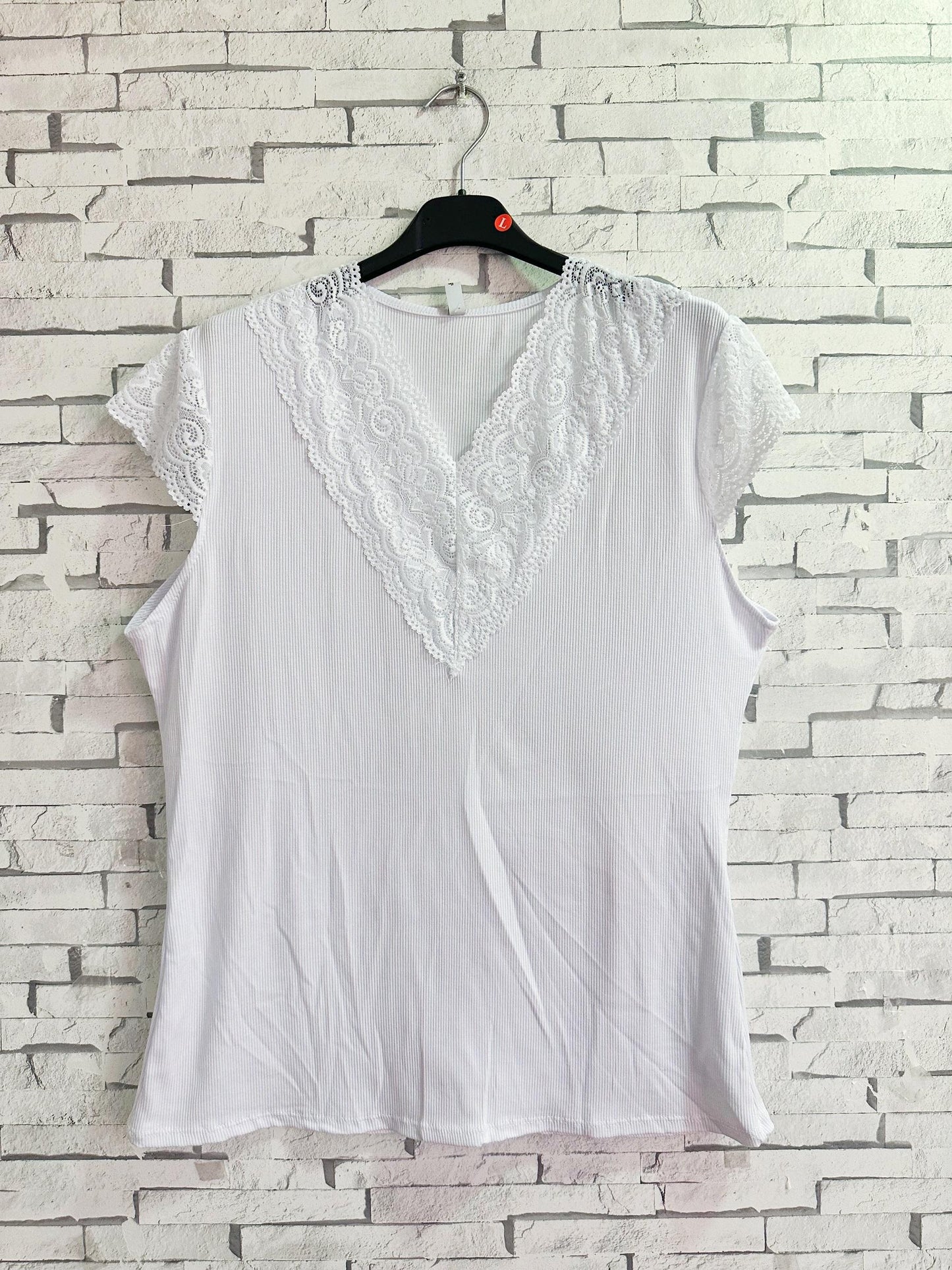 T-shirt Col V , Manches Courtes