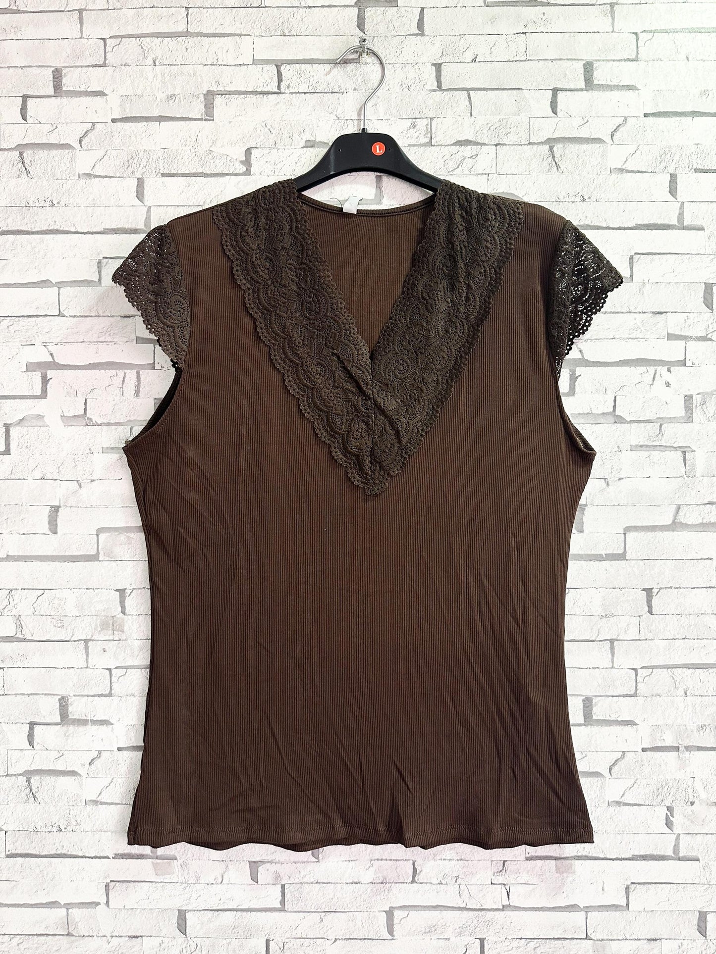 T-shirt Col V , Manches Courtes