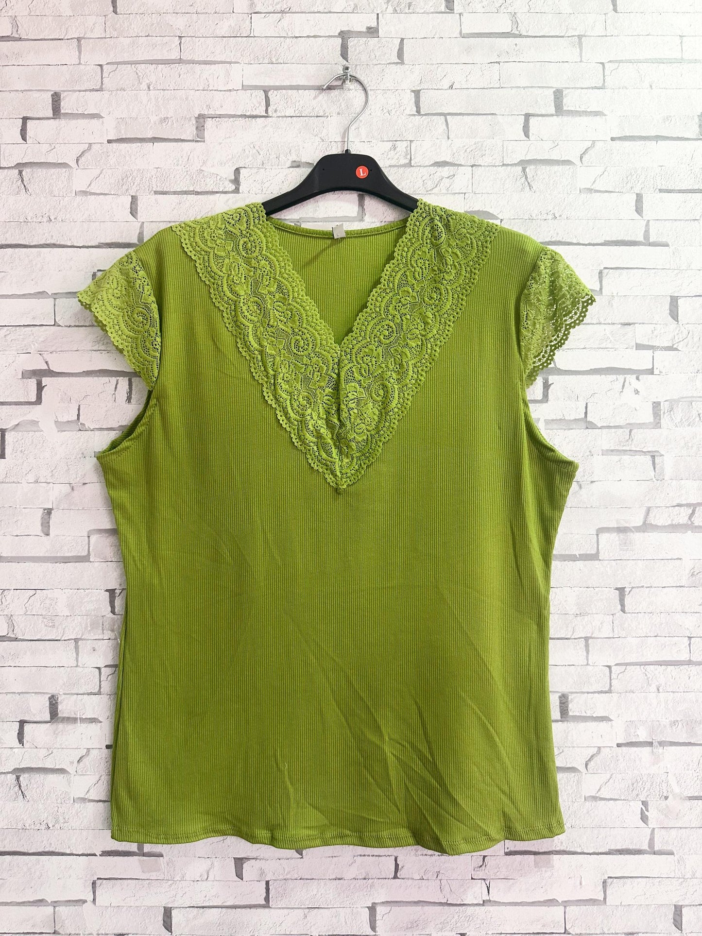 T-shirt Col V , Manches Courtes