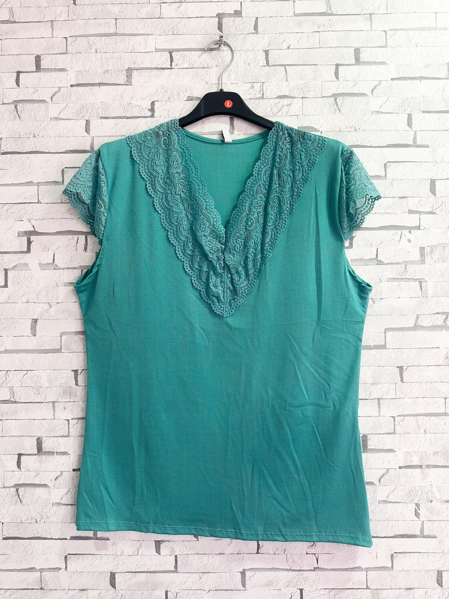 T-shirt Col V , Manches Courtes