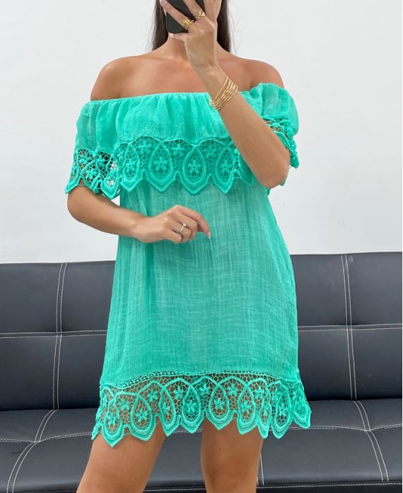 "Collection Bohême" Robe de Plage avec Dentelle