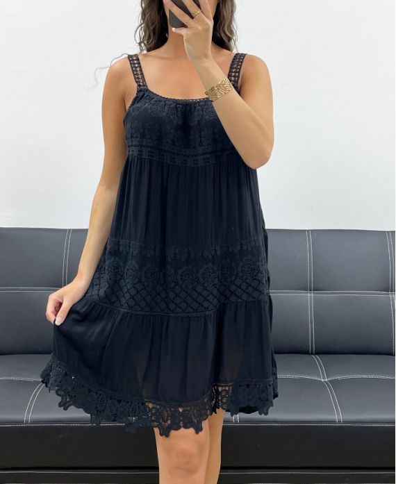 "Collection Bohême" Robe Empiècement Dentelle