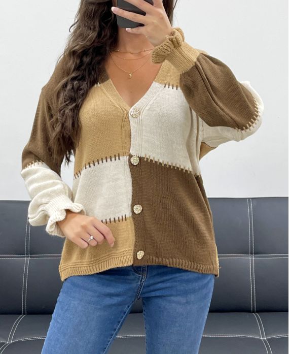Gilet Maille Multicolore