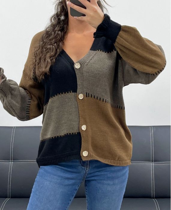 Gilet Maille Multicolore