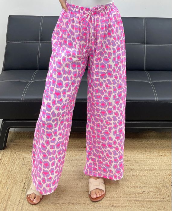 Pantalon Gaze de Coton Léo Fluo
