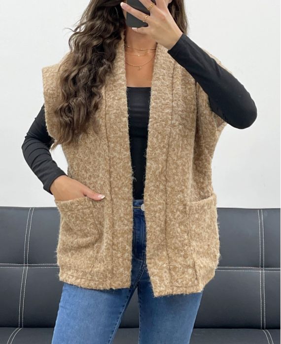 Veste à Poils Doux avec 2 Poches