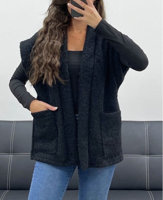 Veste à Poils Doux avec 2 Poches