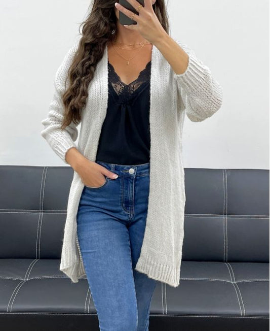 Gilet Doux en Laine, Mi-Long