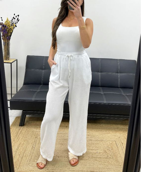 Pantalon 2 Poches Gaze de Coton