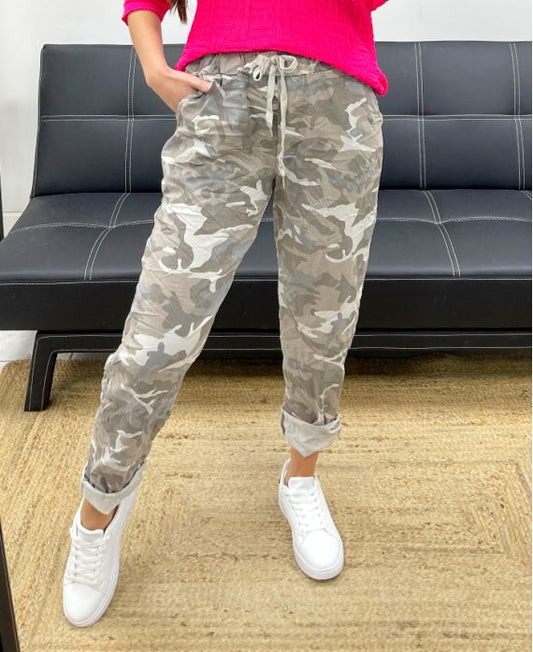 Pantalon Ample Camouflage Effet Froissé