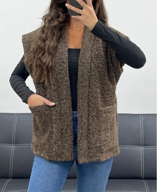 Veste à Poils Doux avec 2 Poches